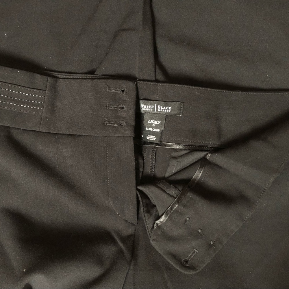 White House Black Market legacy 6 slim crop pants black
